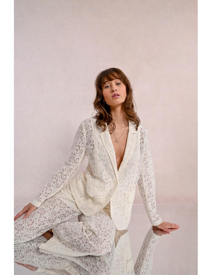 Lili Sidonio X Molly Bracken Blazer En Dentelle WHITE