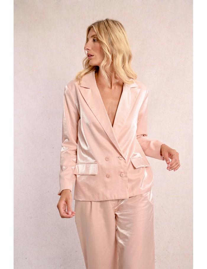 Lili Sidonio X Molly Bracken Blazer Satiné LIGHT PINK