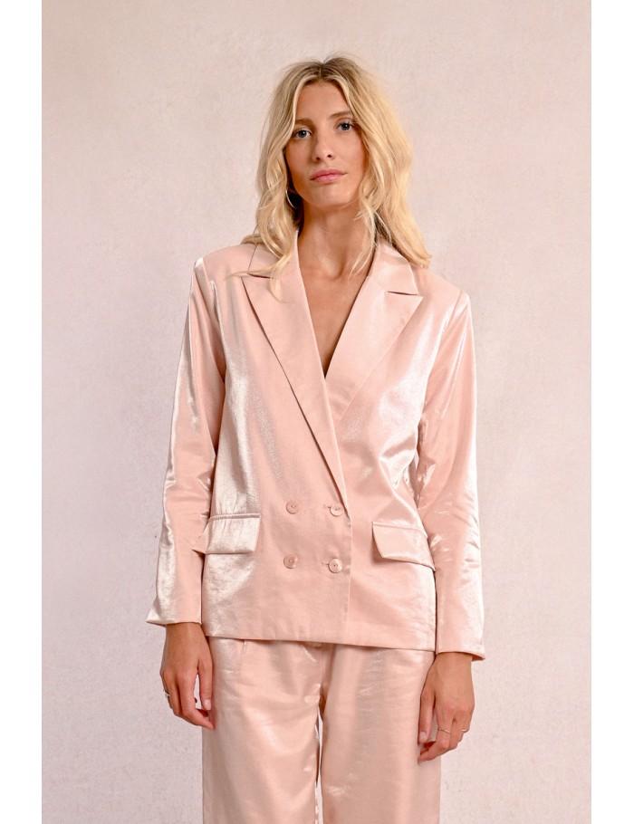 Lili Sidonio X Molly Bracken Blazer Satiné LIGHT PINK