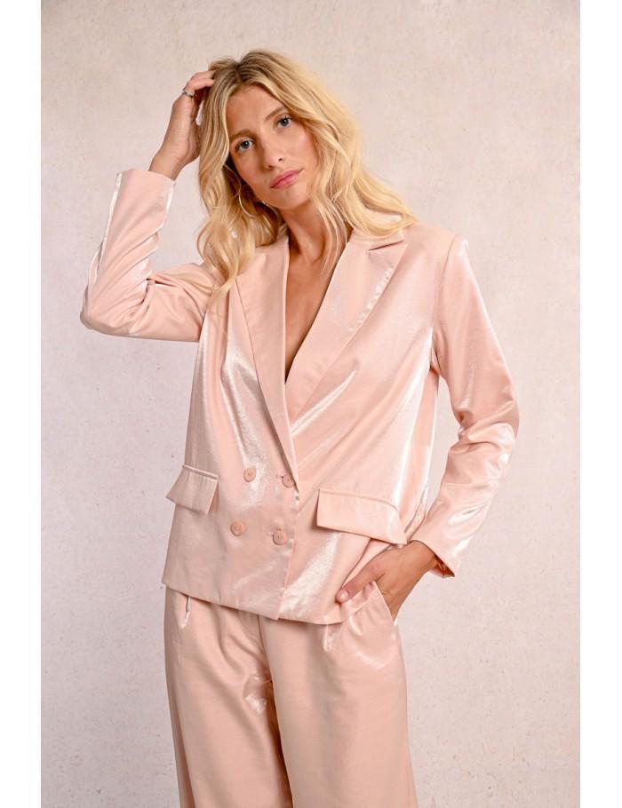 Lili Sidonio X Molly Bracken Blazer Satiné LIGHT PINK