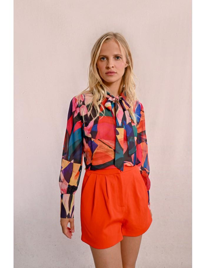 Lili Sidonio X Molly Bracken Blouse à Col Lavalière à Imprimé Et En Semi Transparence MULTICO DONNA