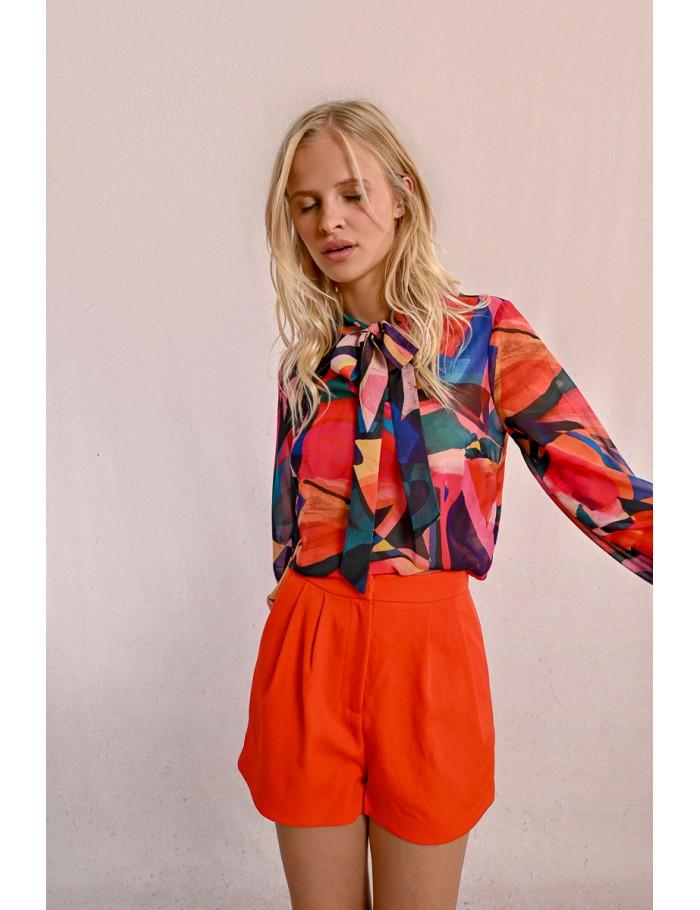 Lili Sidonio X Molly Bracken Blouse à Col Lavalière à Imprimé Et En Semi Transparence MULTICO DONNA