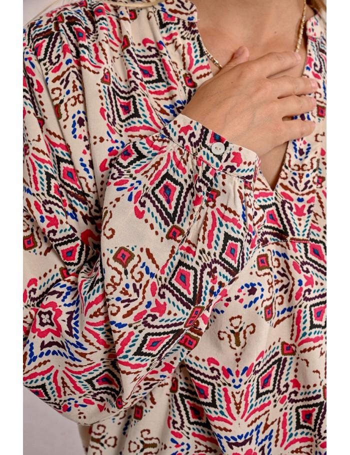 Lili Sidonio X Molly Bracken Blouse Oversize Imprimée CREAM PADMA