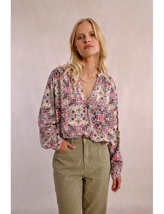 Lili Sidonio X Molly Bracken Blouse Oversize Imprimée CREAM PADMA