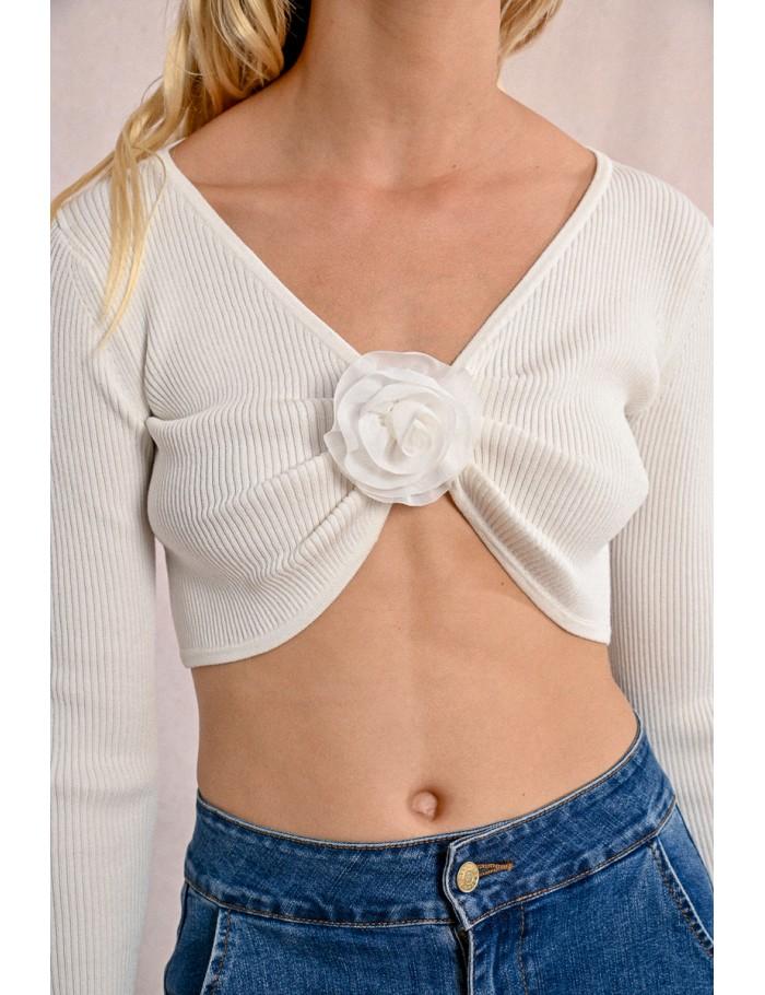 Lili Sidonio X Molly Bracken Boléro Crop à Fleur BLACK