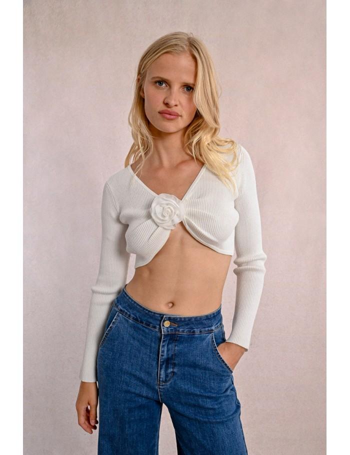 Lili Sidonio X Molly Bracken Boléro Crop à Fleur BLACK