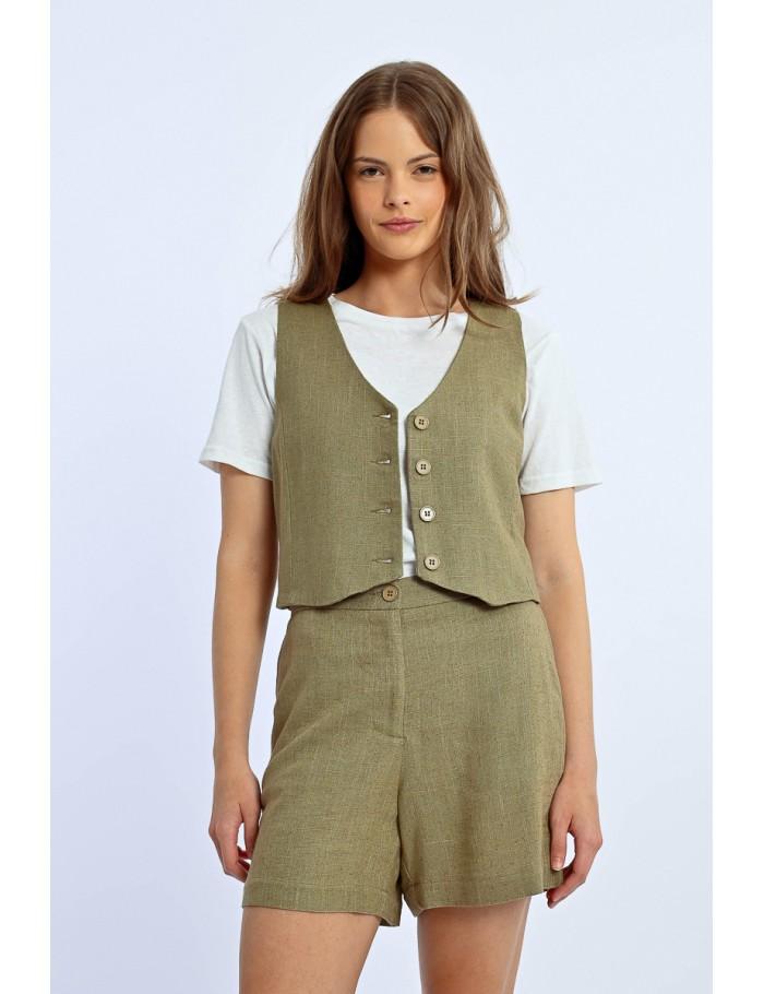 Lili Sidonio X Molly Bracken Boléro En Lin LIGHT BEIGE