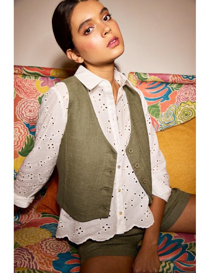 lili sidonio x molly bracken Boléro en lin LIGHT BEIGE