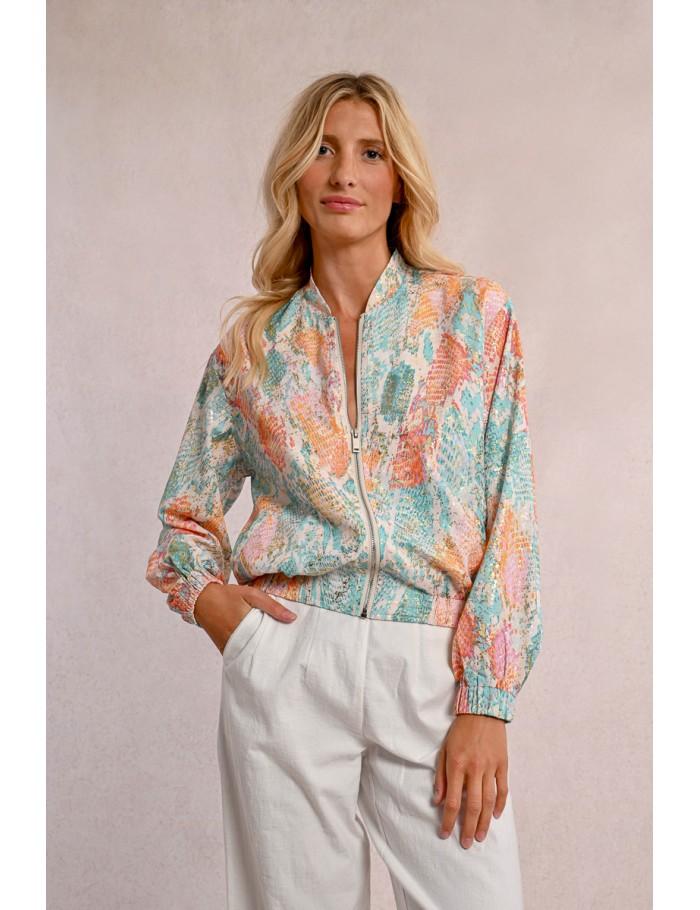 Lili Sidonio X Molly Bracken Bomber Court Imprimé TURQUOISE JAZZ