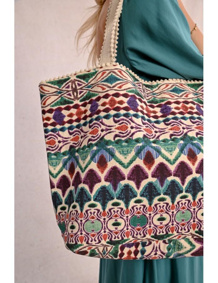 Lili Sidonio X Molly Bracken Cabas Imprimé Ethnique MULTICO ELEA