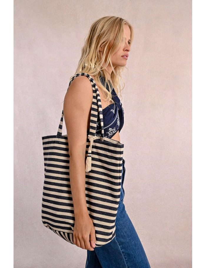 lili sidonio x molly bracken Cabas tressé à rayures ÉCRU