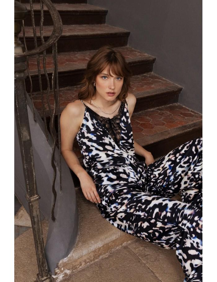 lili sidonio x molly bracken Caraco à imprimé détail dentelle BLACK MONICA