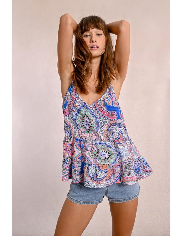 Lili Sidonio X Molly Bracken Caraco à Large Volant MULTICO AELIS