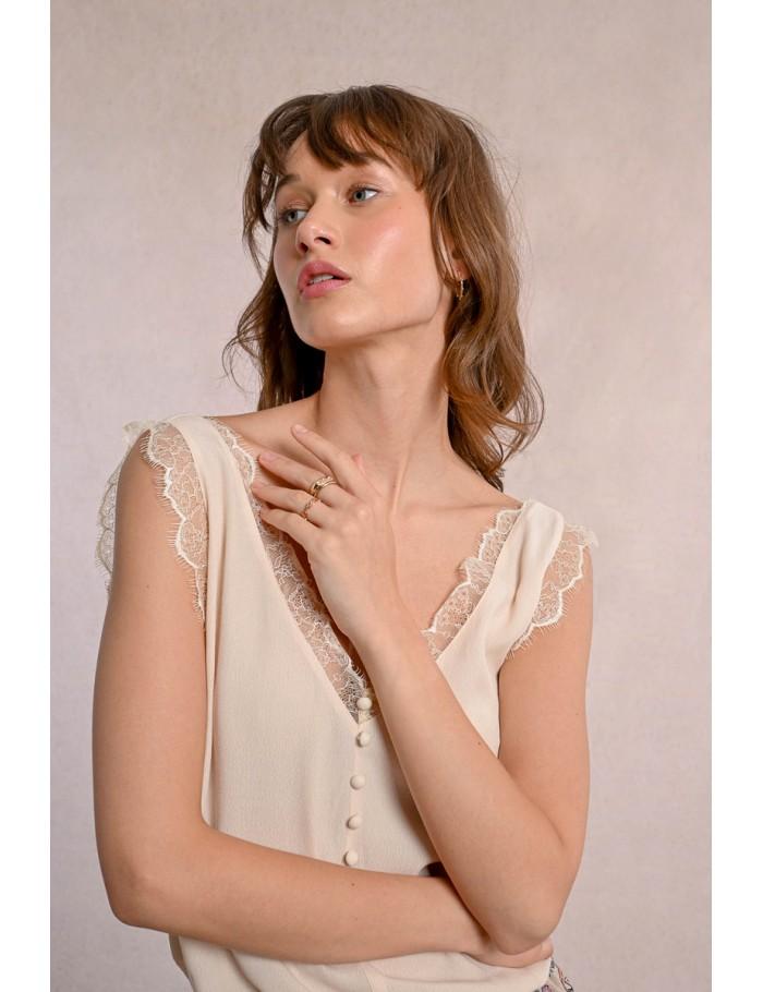 Lili Sidonio X Molly Bracken Caraco En Dentelle CRÈME
