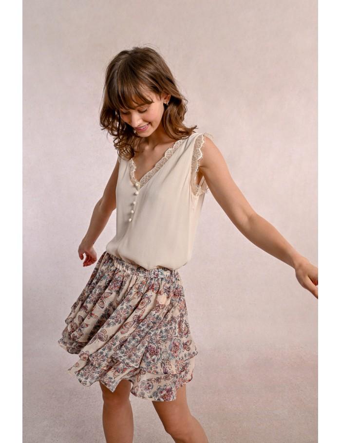 lili sidonio x molly bracken Caraco en dentelle CRÈME