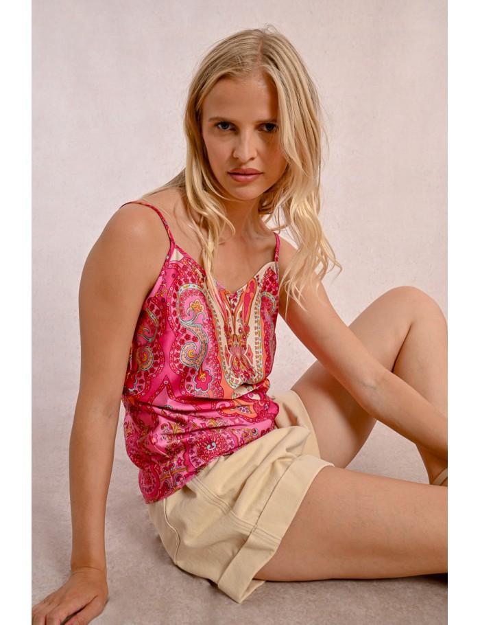 Lili Sidonio X Molly Bracken Caraco Imprimé à Dos Nu PINK DAPHNE