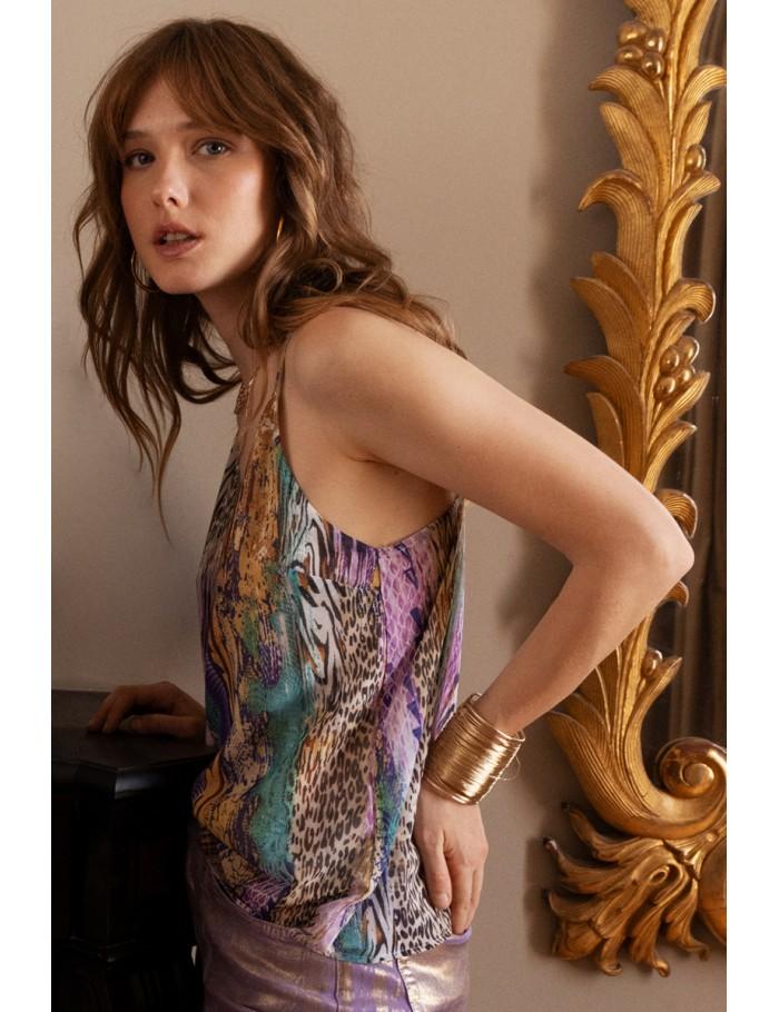 Lili Sidonio X Molly Bracken Caraco Semi Transparent à Imprimé MULTICO PAOLA