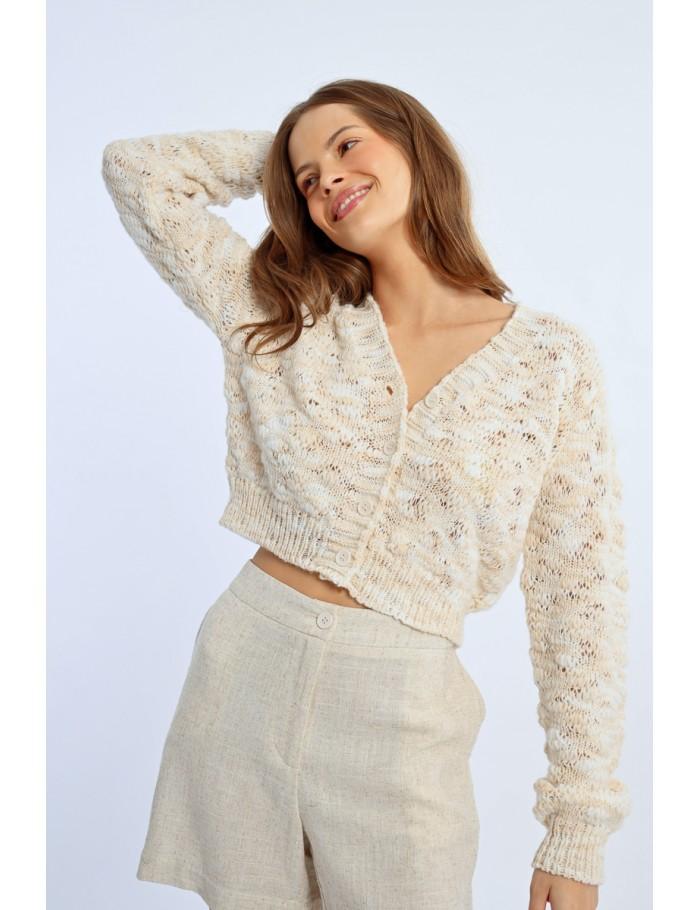 Lili Sidonio X Molly Bracken Cardigan En Laine Mélangée LIGHT BEIGE
