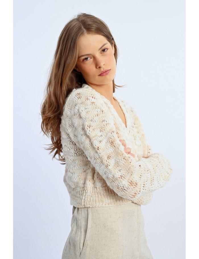 Lili Sidonio X Molly Bracken Cardigan En Laine Mélangée LIGHT BEIGE