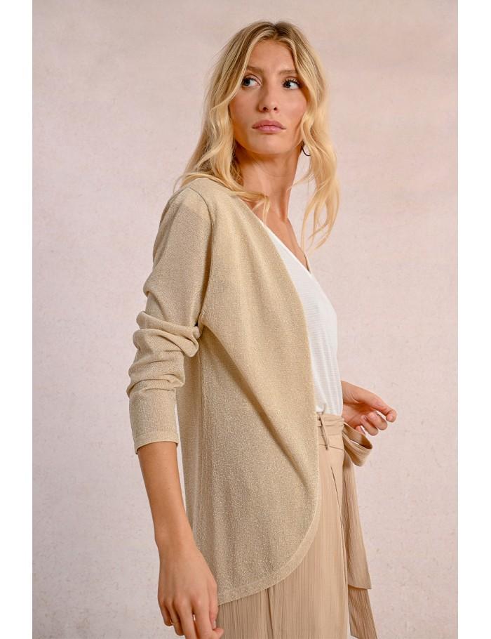 Lili Sidonio X Molly Bracken Cardigan Ouvert Et Irisé BEIGE