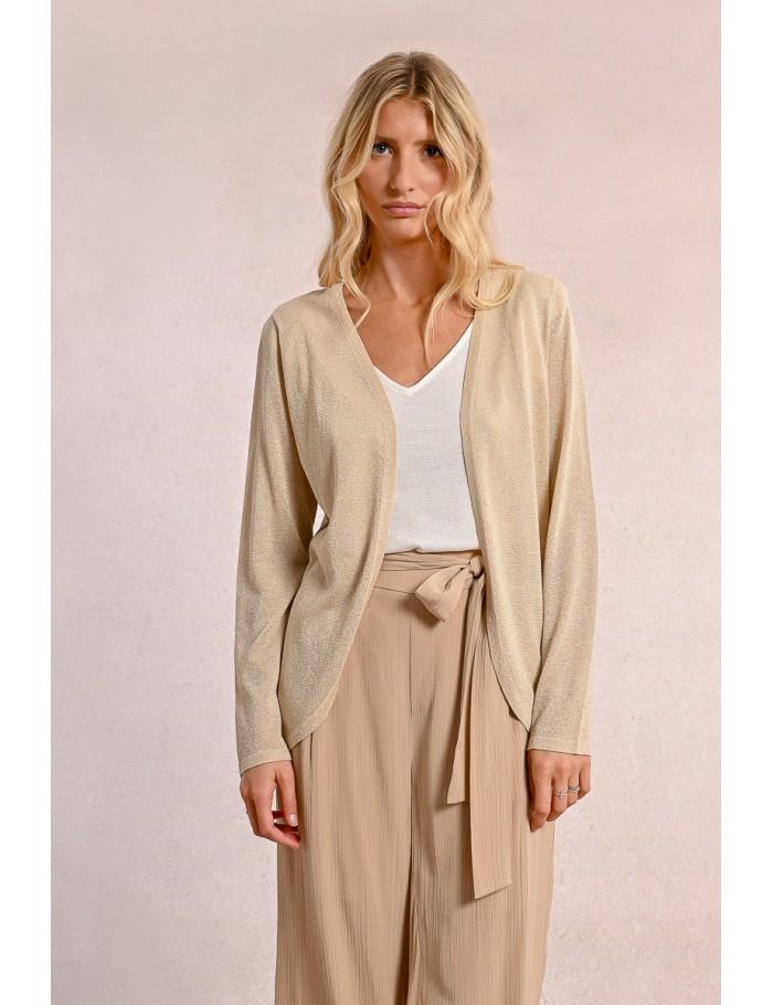 Lili Sidonio X Molly Bracken Cardigan Ouvert Et Irisé BEIGE