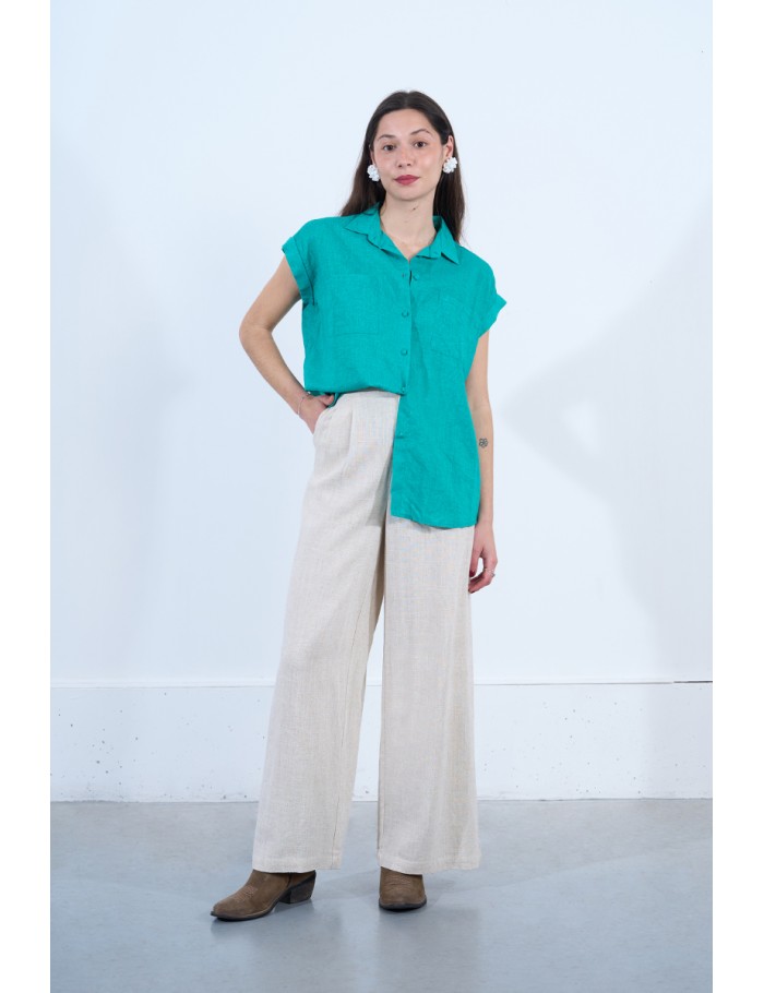 Lili Sidonio X Molly Bracken Chemise à Manches Courtes EMERALD GREEN