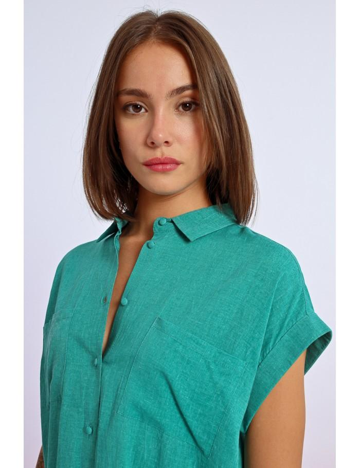 Lili Sidonio X Molly Bracken Chemise à Manches Courtes EMERALD GREEN