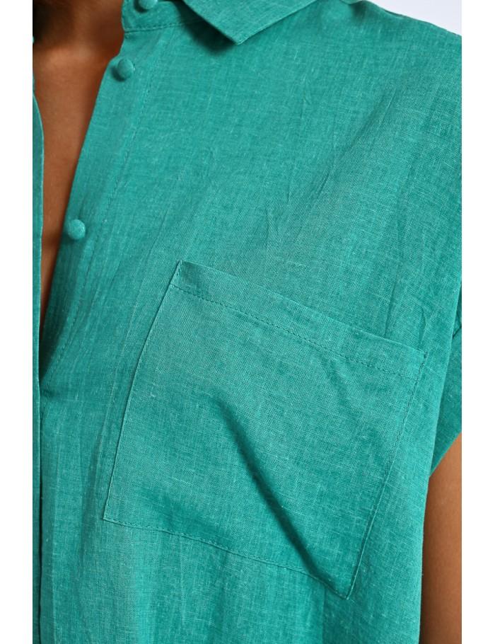 Lili Sidonio X Molly Bracken Chemise à Manches Courtes EMERALD GREEN