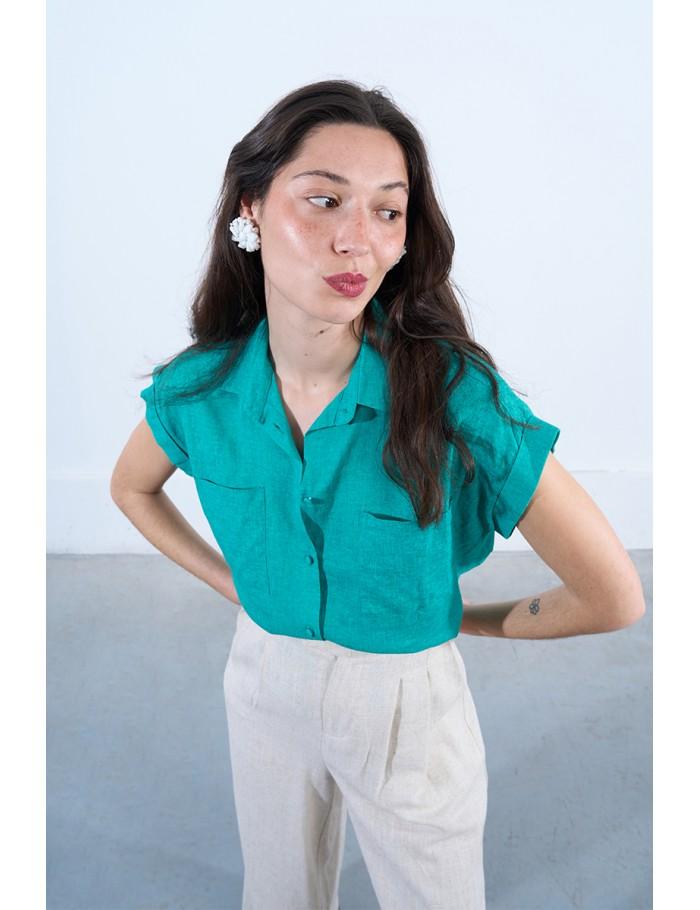 lili sidonio x molly bracken Chemise à manches courtes EMERALD GREEN