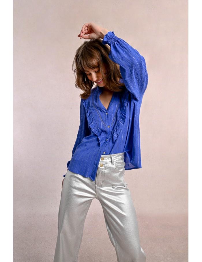 Lili Sidonio X Molly Bracken Chemise à Volants BLUE