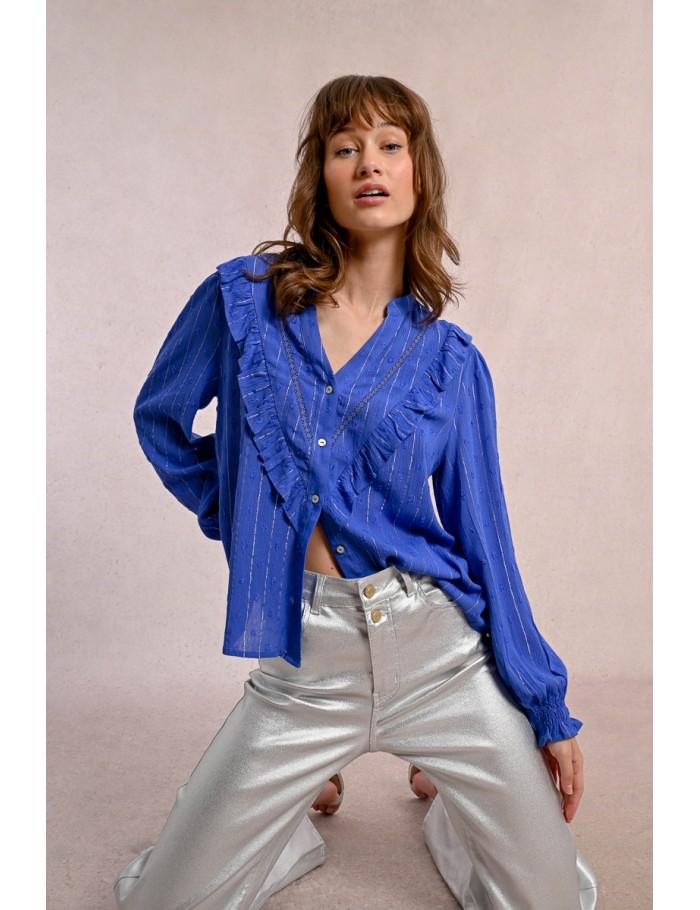 Lili Sidonio X Molly Bracken Chemise à Volants BLUE