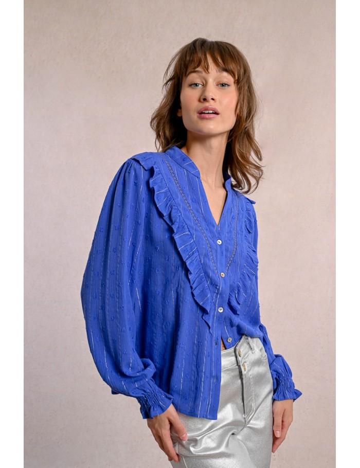 lili sidonio x molly bracken Chemise à volants BLUE