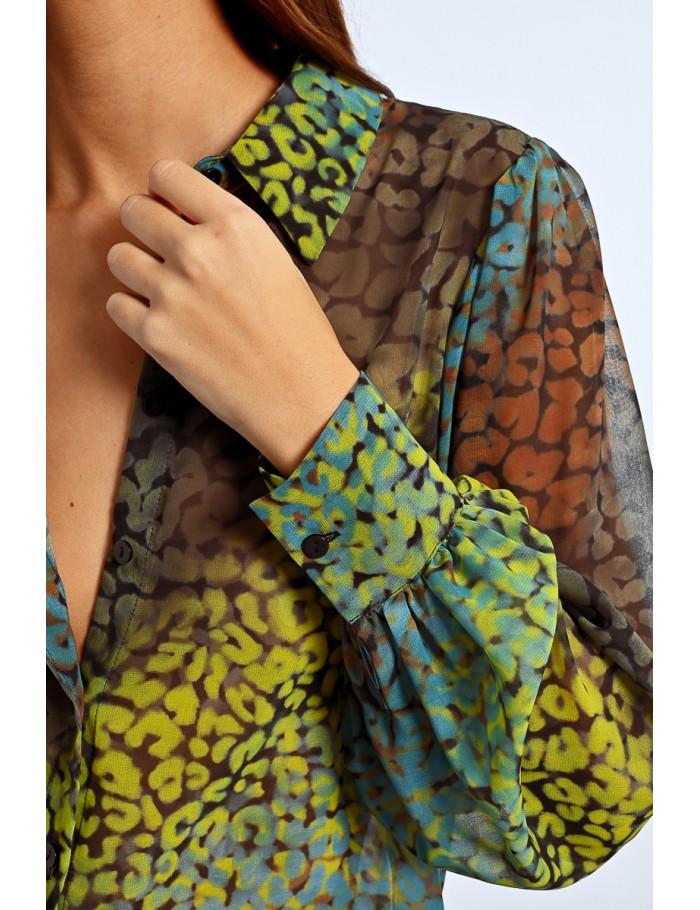 Lili Sidonio X Molly Bracken Chemise Imprimée En Transparence BLACK COZUMEL