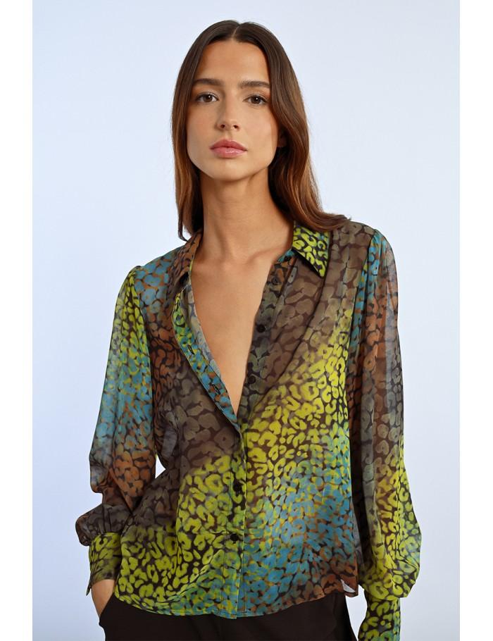 lili sidonio x molly bracken Chemise imprimée en transparence BLACK COZUMEL