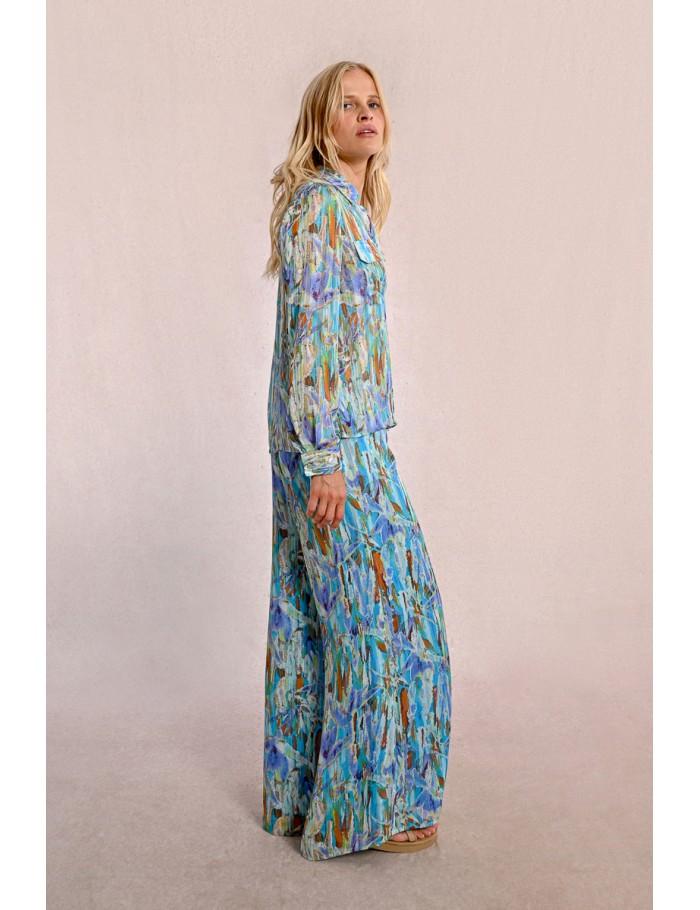 Lili Sidonio X Molly Bracken Chemise Imprimée Poches à Rabats BLUE EDMEE