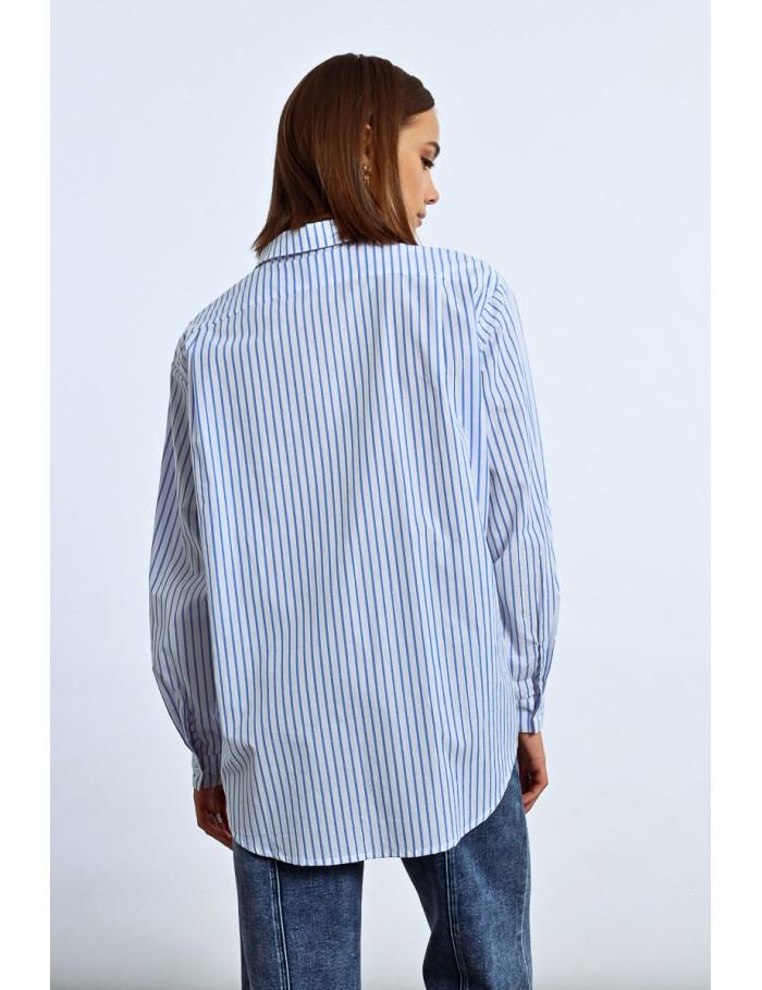 Lili Sidonio X Molly Bracken Chemise Irisée Oversize à Rayures LIGHT BLUE