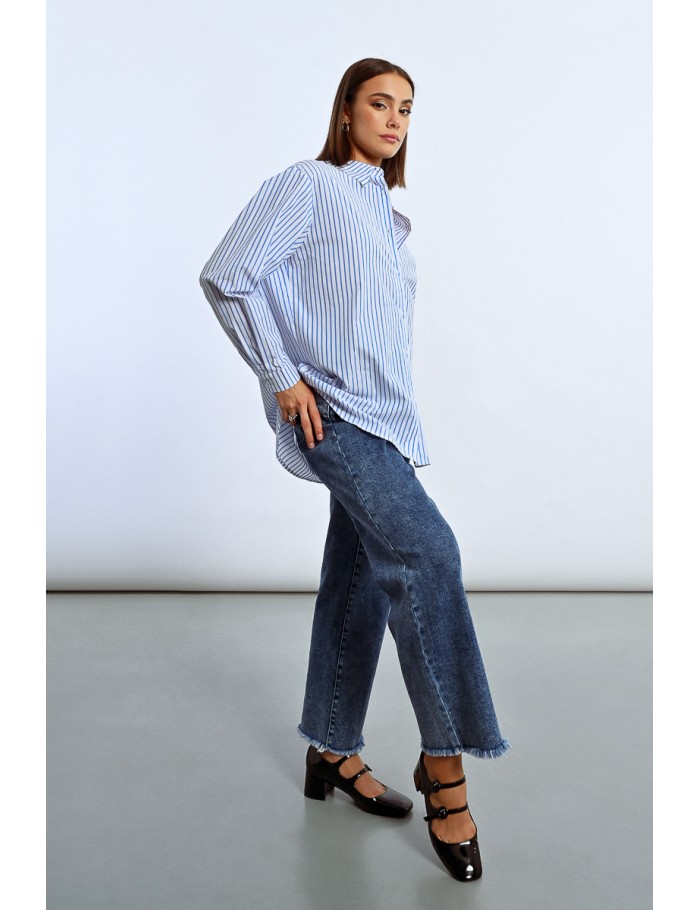 Lili Sidonio X Molly Bracken Chemise Irisée Oversize à Rayures LIGHT BLUE