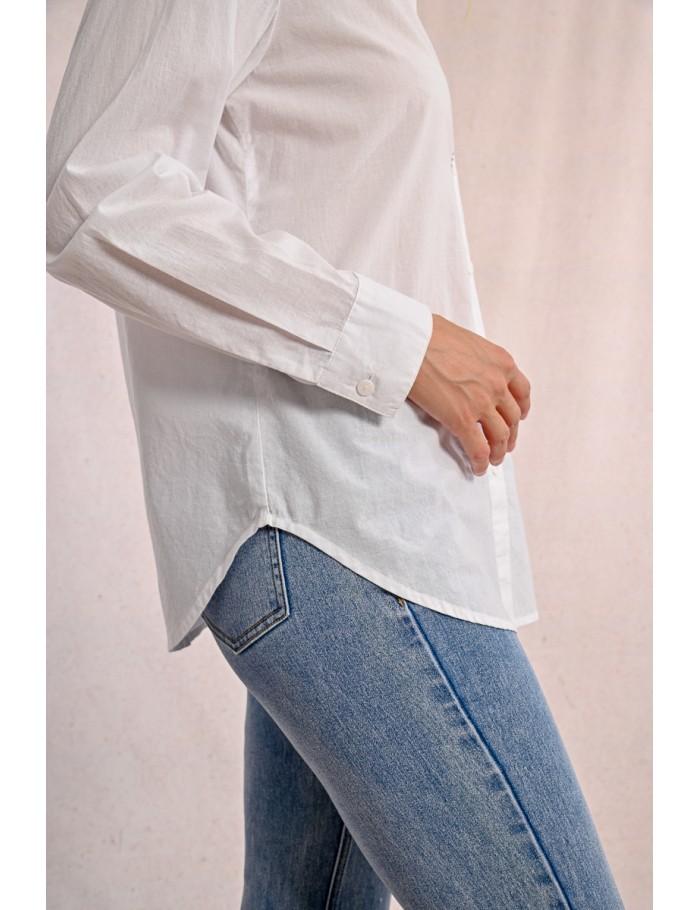 Lili Sidonio X Molly Bracken Chemise Longue Détails Strass WHITE