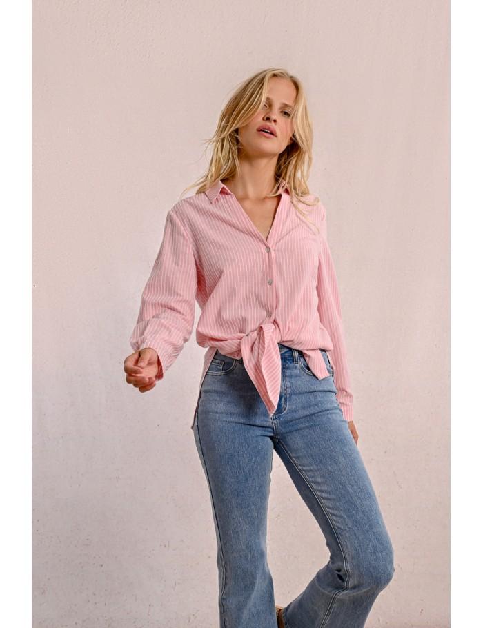 Lili Sidonio X Molly Bracken Chemise Longue Rayée PINK