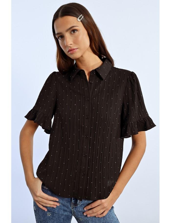 lili sidonio x molly bracken Chemise plissée à strass CORAL lili sidonio x molly bracken Chemise plissée à strass CORAL