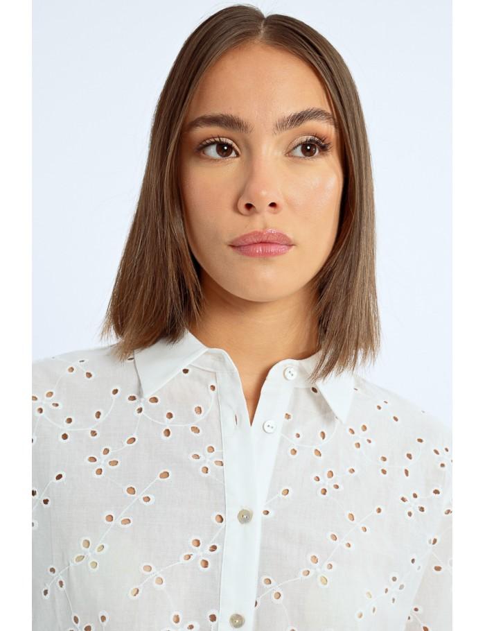 Lili Sidonio X Molly Bracken Chemisier à Broderies Anglaises WHITE