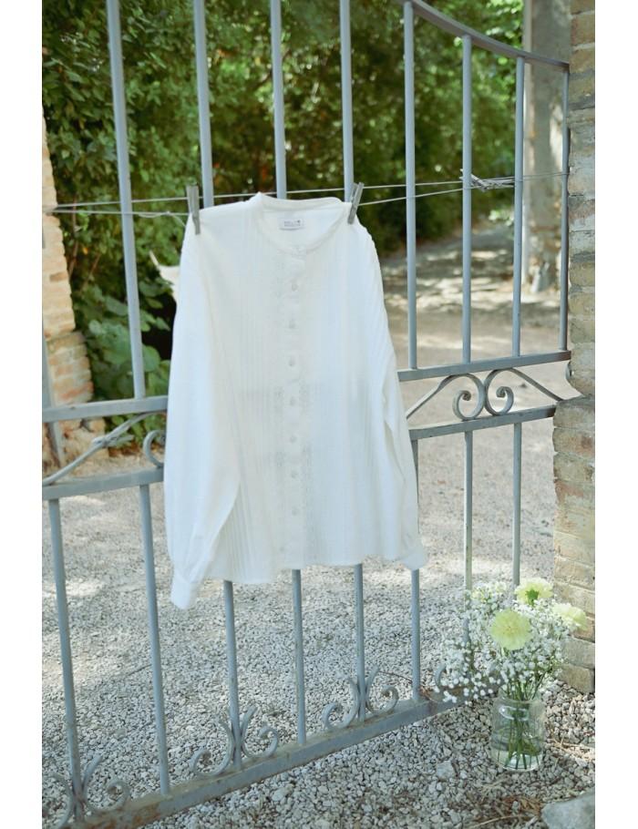 Lili Sidonio X Molly Bracken Chemisier à Plis Insert Dentelle WHITE