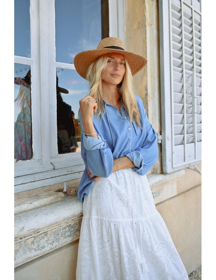 Lili Sidonio X Molly Bracken Chemisier Ample En Tencel LIGHT BLUE DENIM