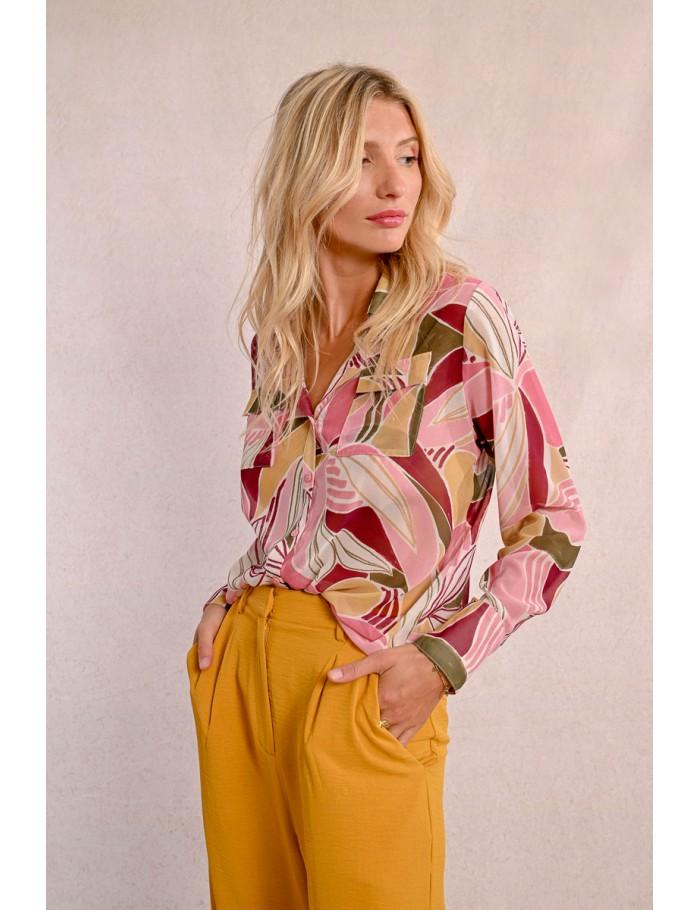 Lili Sidonio X Molly Bracken Chemisier Fluide à Imprimé LIGHT PINK DEEPA