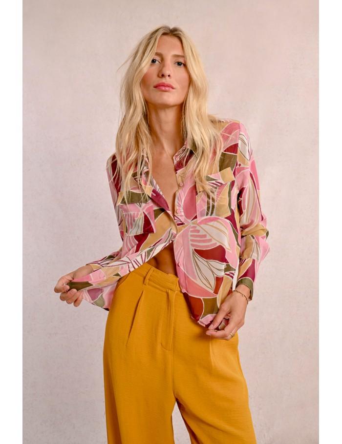 Lili Sidonio X Molly Bracken Chemisier Fluide à Imprimé LIGHT PINK DEEPA