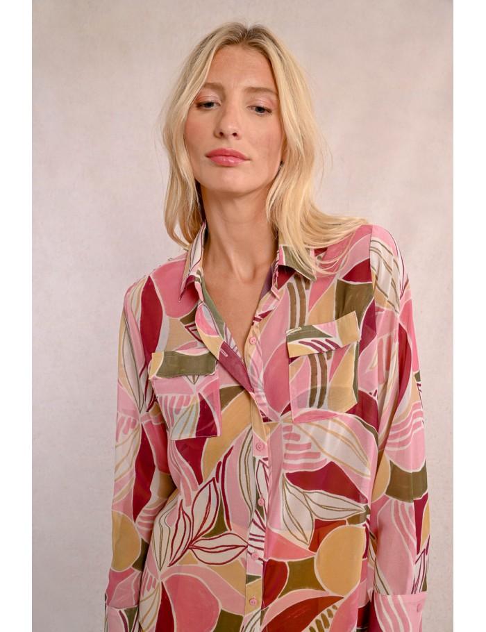 Lili Sidonio X Molly Bracken Chemisier Fluide à Imprimé LIGHT PINK DEEPA