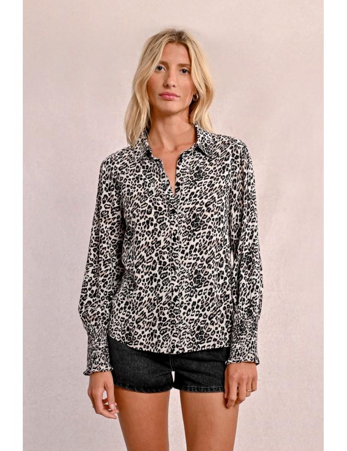 Lili Sidonio X Molly Bracken Chemisier Léopard BEIGE GEETA