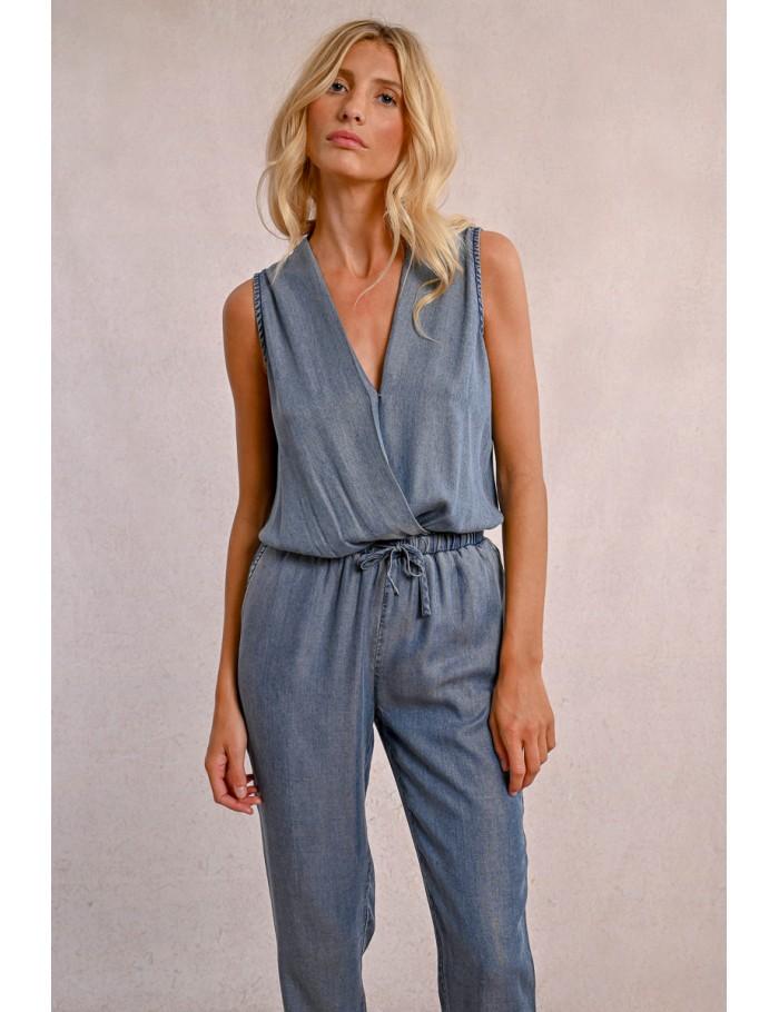 Lili Sidonio X Molly Bracken Combinaison Pantalon En Tencel DENIM BLUE