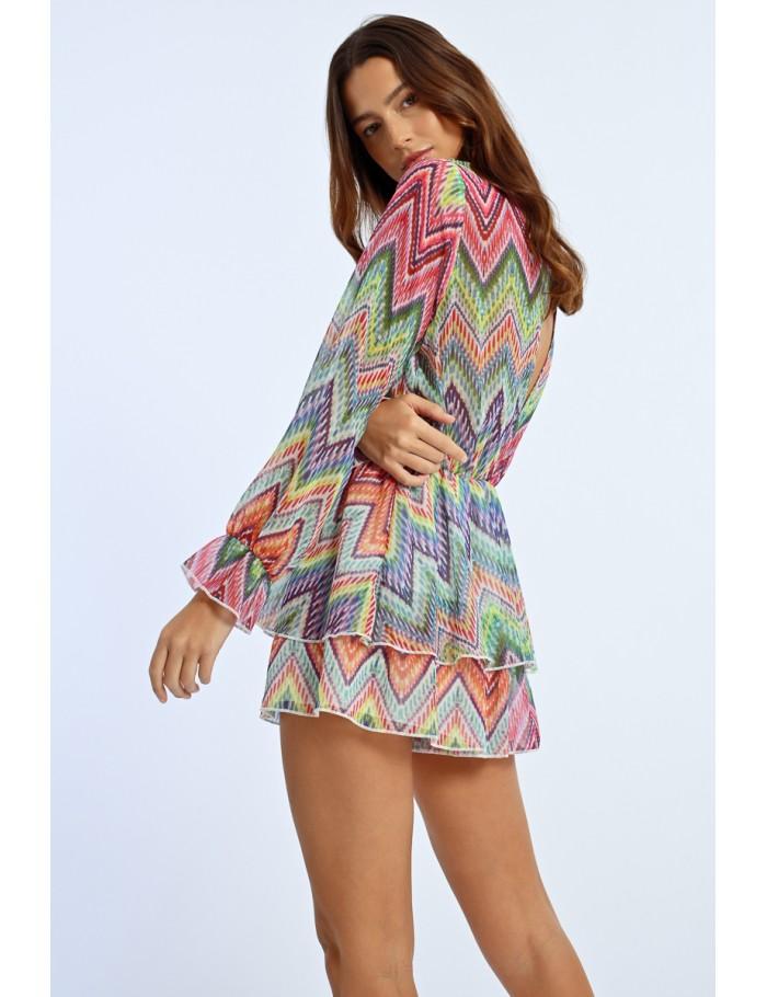 Lili Sidonio X Molly Bracken Combishort à Volants MULTICO COCO BONGO