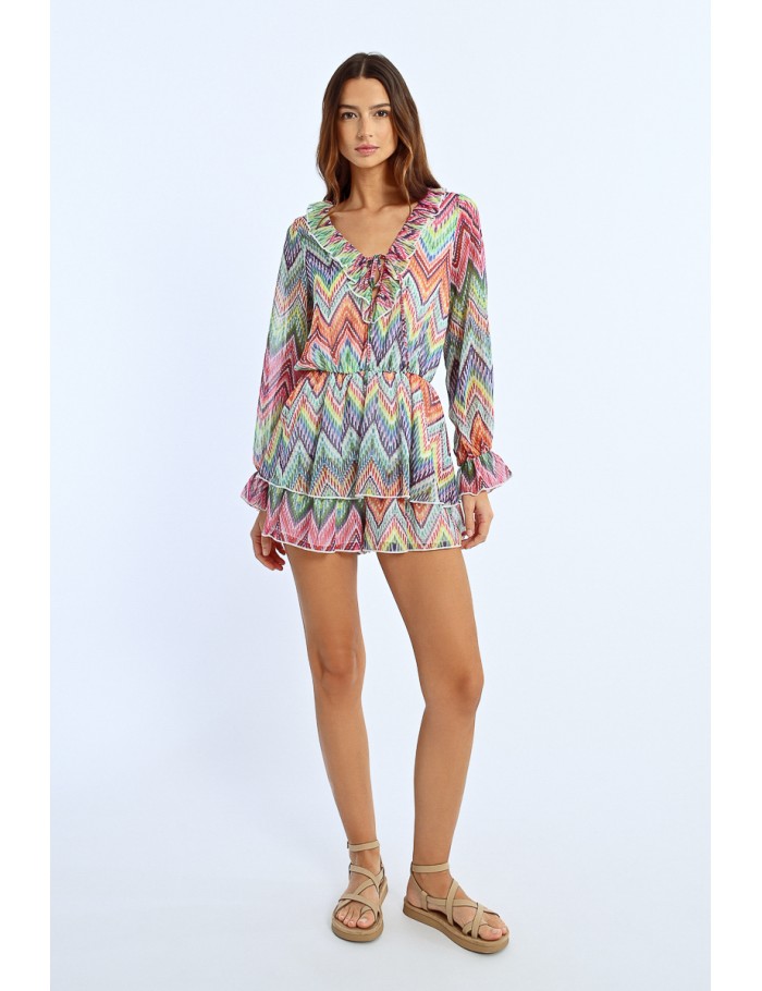 Lili Sidonio X Molly Bracken Combishort à Volants MULTICO COCO BONGO